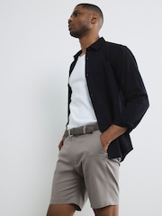 River Island Grey Belted Core Decal Chinos Shorts - Image 3 of 6