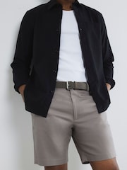 River Island Grey Belted Core Decal Chinos Shorts - Image 4 of 6