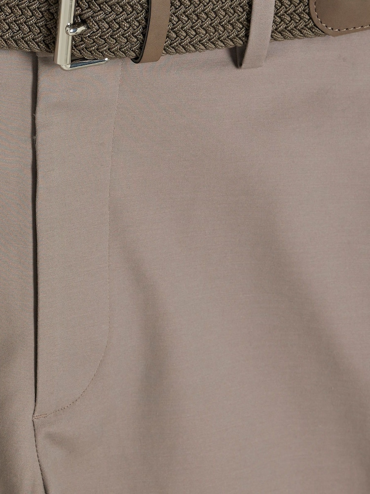 River Island Grey Slim Fit Belted Stretch Chino Shorts - Image 6 of 6 River Island Grey Slim Fit Belted Stretch Chino Shorts - Image 6 of 6
