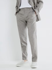 River Island Grey Stripe Suit Trousers - Image 1 of 1