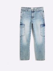 River Island Blue Cargo Relaxed Jeans - Image 5 of 6