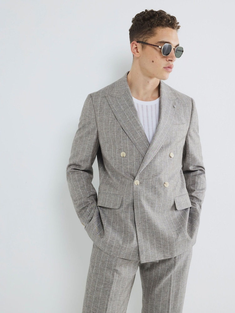 River Island Stripe Suit Jacket - Imagem 1 de 5