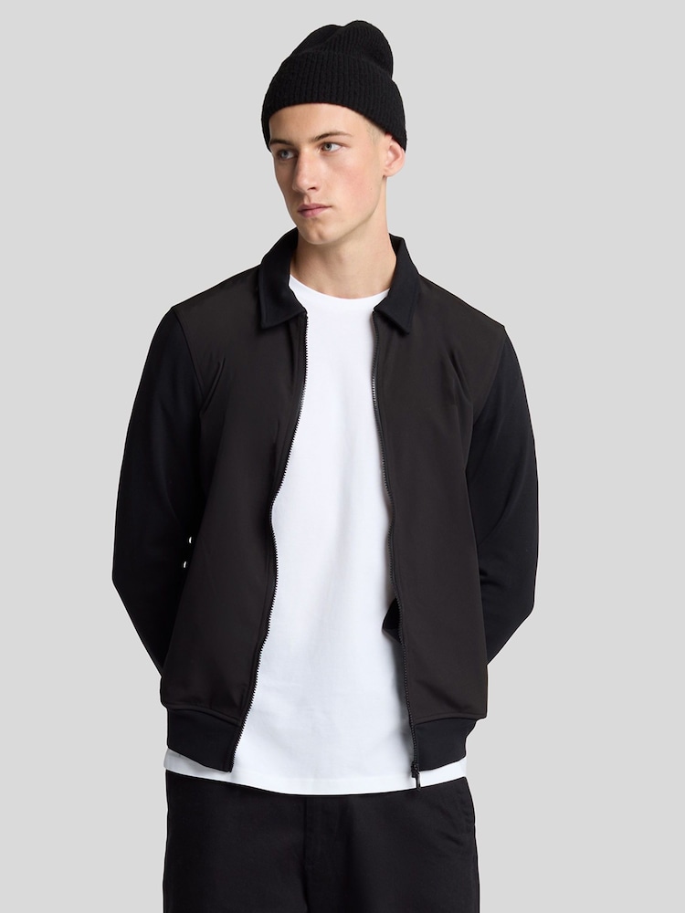 Lyle & Scott Black Softshell Hybrid Track Jacket - Image 1 of 4