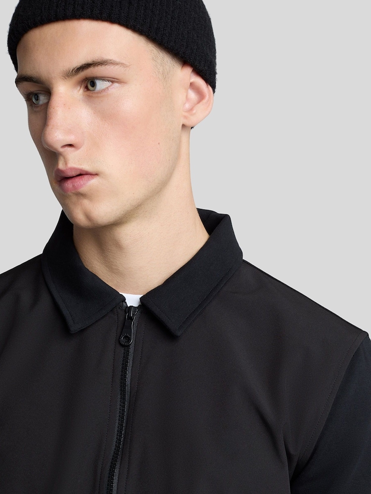 Lyle & Scott Black Softshell Hybrid Track Jacket - Image 4 of 4
