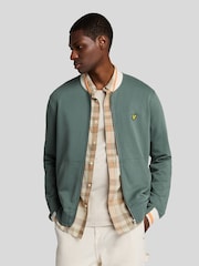 Lyle & Scott 100bomber % algodão Jersey com ponta meia Jacket - Imagem 1 de 5