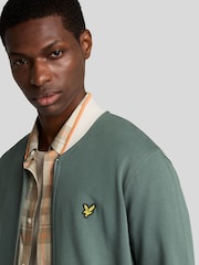 Lyle & Scott 100bomber % algodão Jersey com ponta meia Jacket - Imagem 2 de 5