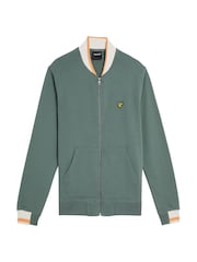 Lyle & Scott 100bomber % algodão Jersey com ponta meia Jacket - Imagem 5 de 5