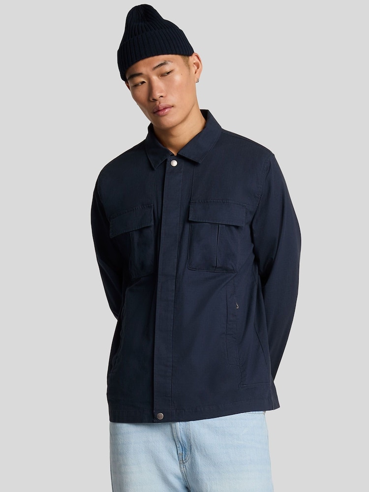 Lyle & Scott Blue Ripstop Overshirt - Image 1 of 5