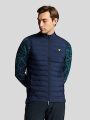 Lyle & Scott Blue Hybrid Quilted Golf Gilet - Image 1 of 5