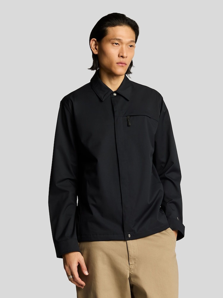 Lyle & Scott Black Tech Twill Overshirt - Image 1 of 5