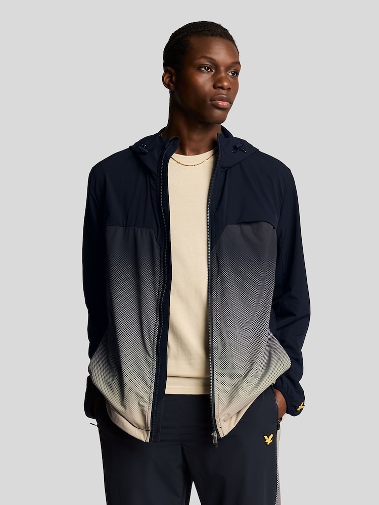Lyle & Scott Blue Gradient Colour Block Jacket - Image 1 of 5
