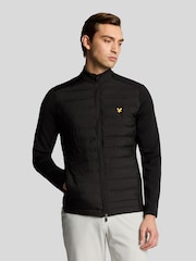 Lyle & Scott Black Hybrid Quilted Full Zip Golf Jacket - Image 1 of 5