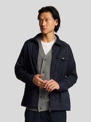 Lyle & Scott Blue Tailored Zip Through Overshirt - Image 1 of 5
