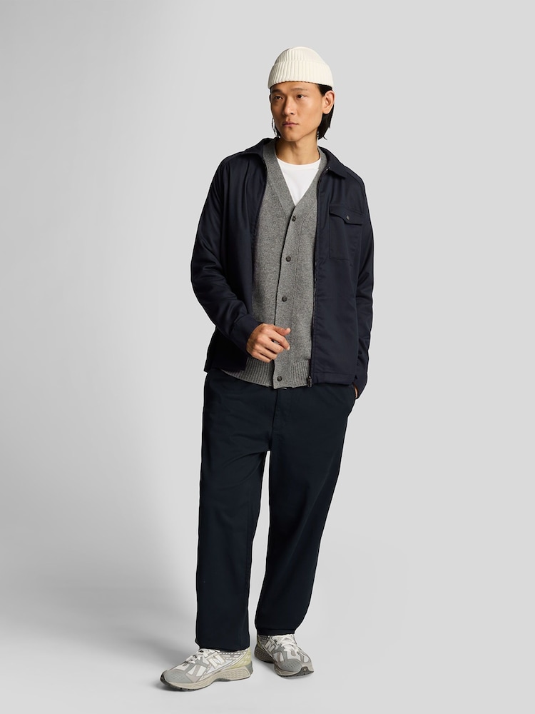 Lyle & Scott Blue Tailored Zip Through Overshirt - Image 2 of 5