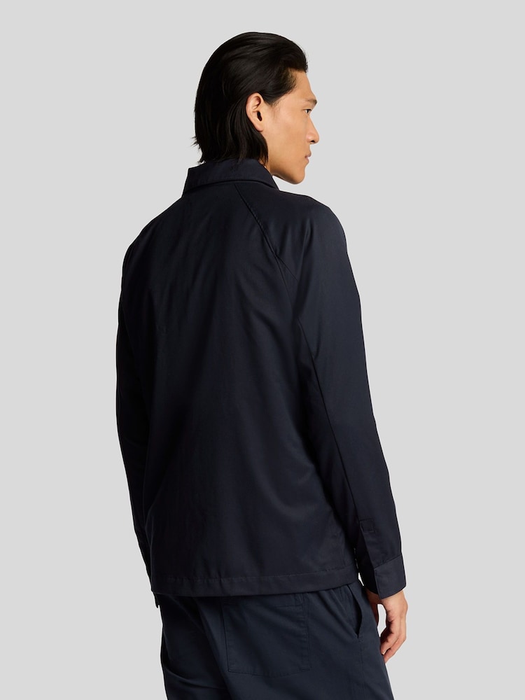 Lyle & Scott Blue Tailored Zip Through Overshirt - Image 3 of 5