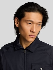 Lyle & Scott Blue Tailored Zip Through Overshirt - Image 4 of 5