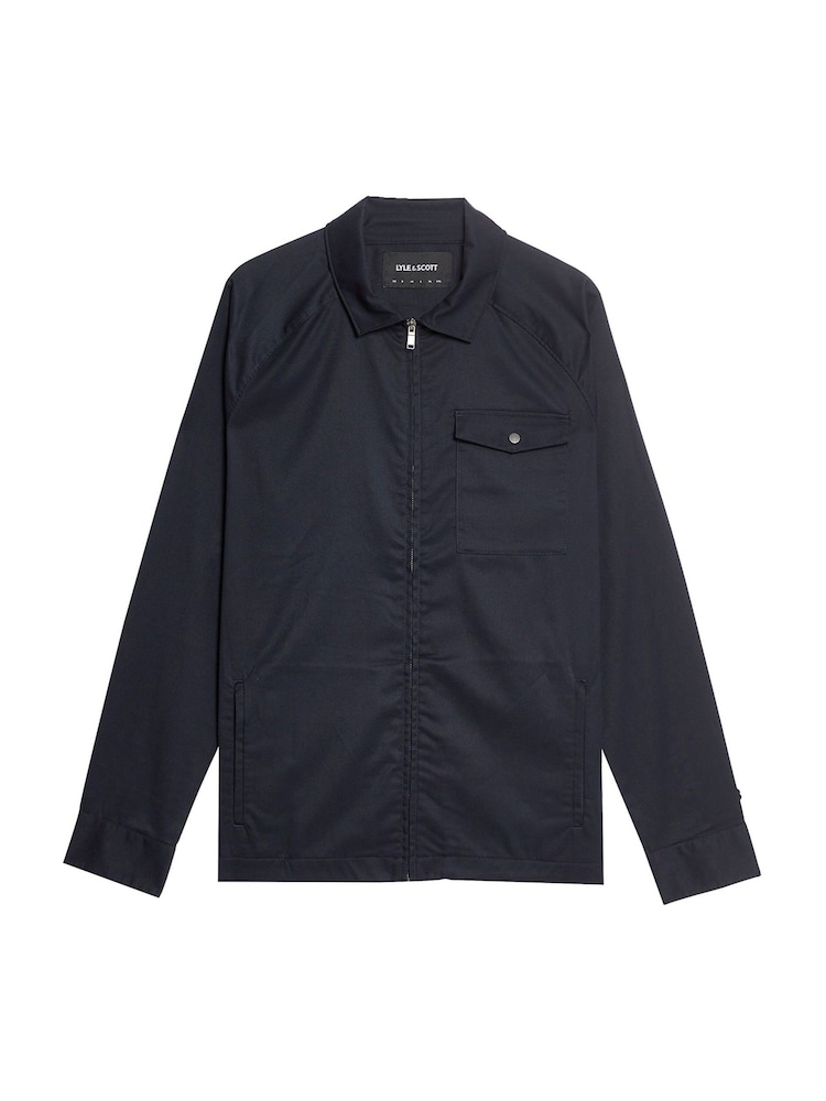 Lyle & Scott Blue Tailored Zip Through Overshirt - Image 5 of 5