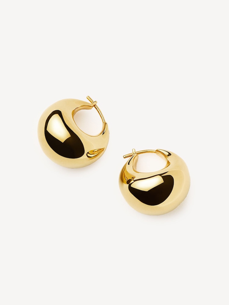 Missoma Gold Tone Small Sculptural Chubby Dome Hoop Earrings - Image 2 of 4