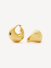 Missoma Gold Tone Medium Sculptural Chubby Dome Hoop Earrings - Image 2 of 4