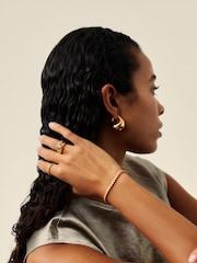 Missoma Gold Tone Medium Sculptural Chubby Dome Hoop Earrings - Image 4 of 7