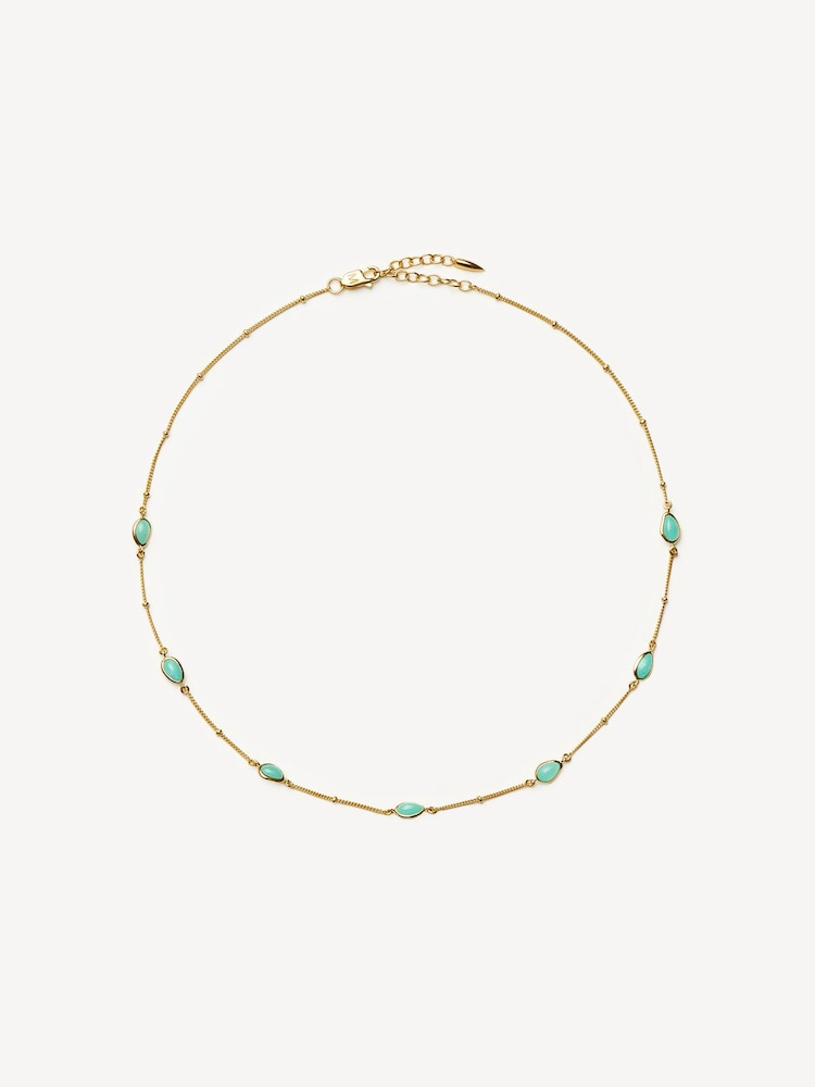 Missoma Gold Plated Magma Gemstone Charm Choker Necklace - Image 1 of 5