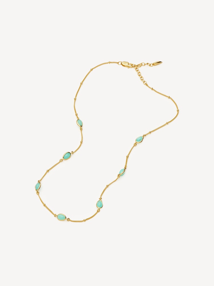 Missoma Gold Plated Magma Gemstone Charm Choker Necklace - Image 2 of 5