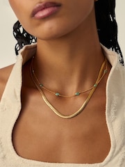 Missoma Gold Plated Magma Gemstone Charm Choker Necklace - Image 4 of 5