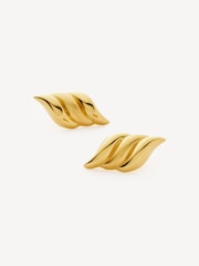 Missoma Gold Tone Oversized Savi Signature Stud Earrings - Image 3 of 6