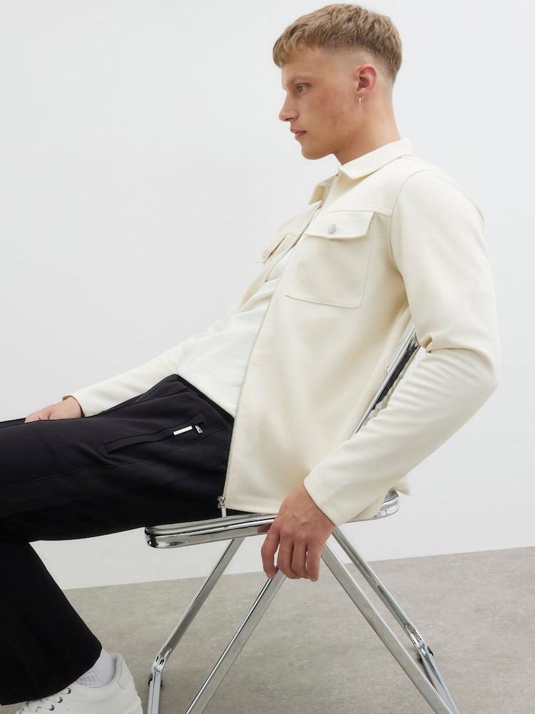 River Island Cream Slim Fit Double Pocket Jacket - Image 4 of 4