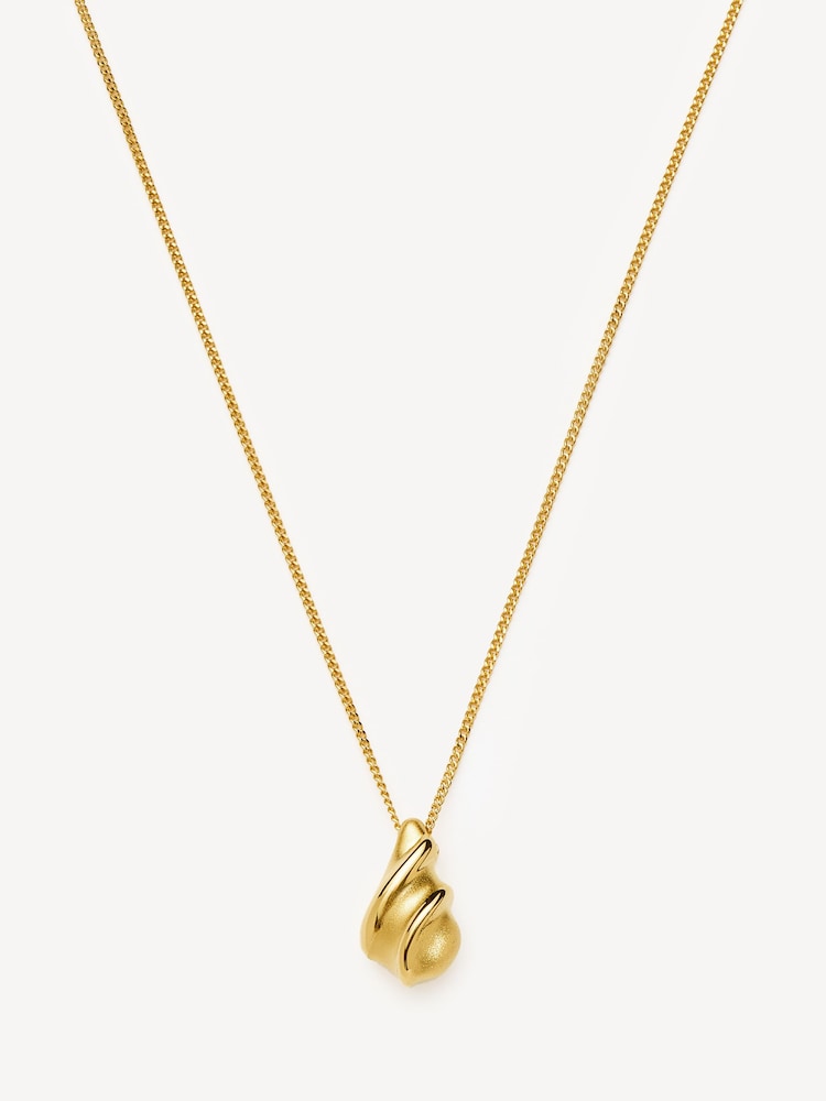 Missoma Gold Tone Savi Ridge Droplet Pendant Necklace - Image 2 of 7