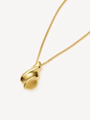 Missoma Gold Tone Savi Ridge Droplet Pendant Necklace - Image 3 of 7