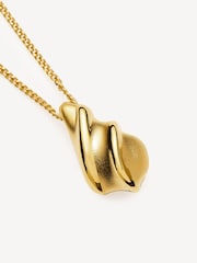 Missoma Gold Tone Savi Ridge Droplet Pendant Necklace - Image 4 of 7