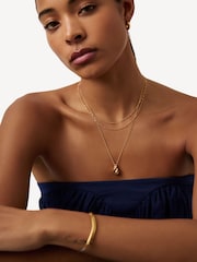 Missoma Gold Tone Savi Ridge Droplet Pendant Necklace - Image 5 of 7