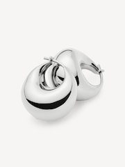 Missoma Silver Tone Mini Sculptural Volume Hoop Earrings - Image 2 of 4