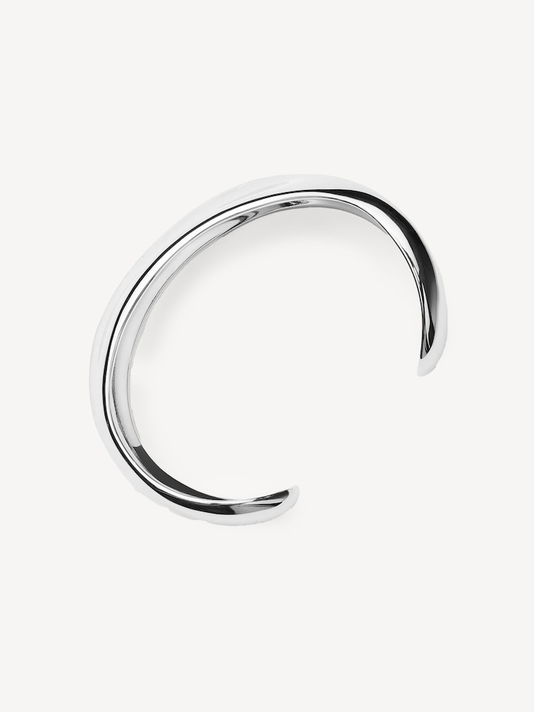 Missoma Silver Tone Sculptural Ridge Molten Cuff Bracelet - Image 2 of 5