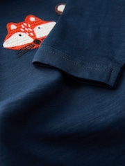 Blue Woodland Animal Long Sleeve Appliqué T-Shirt (3mths-7yrs) - Image 6 of 7