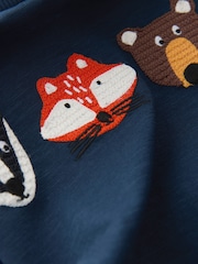 Blue Woodland Animal Long Sleeve Appliqué T-Shirt (3mths-7yrs) - Image 7 of 7
