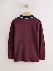 Rdečkasta/mornarsko modra - Polo majica z dolgimi rokavi z izrazitim barvnim vzorcem (3-16let) - Slika 2 iz 4