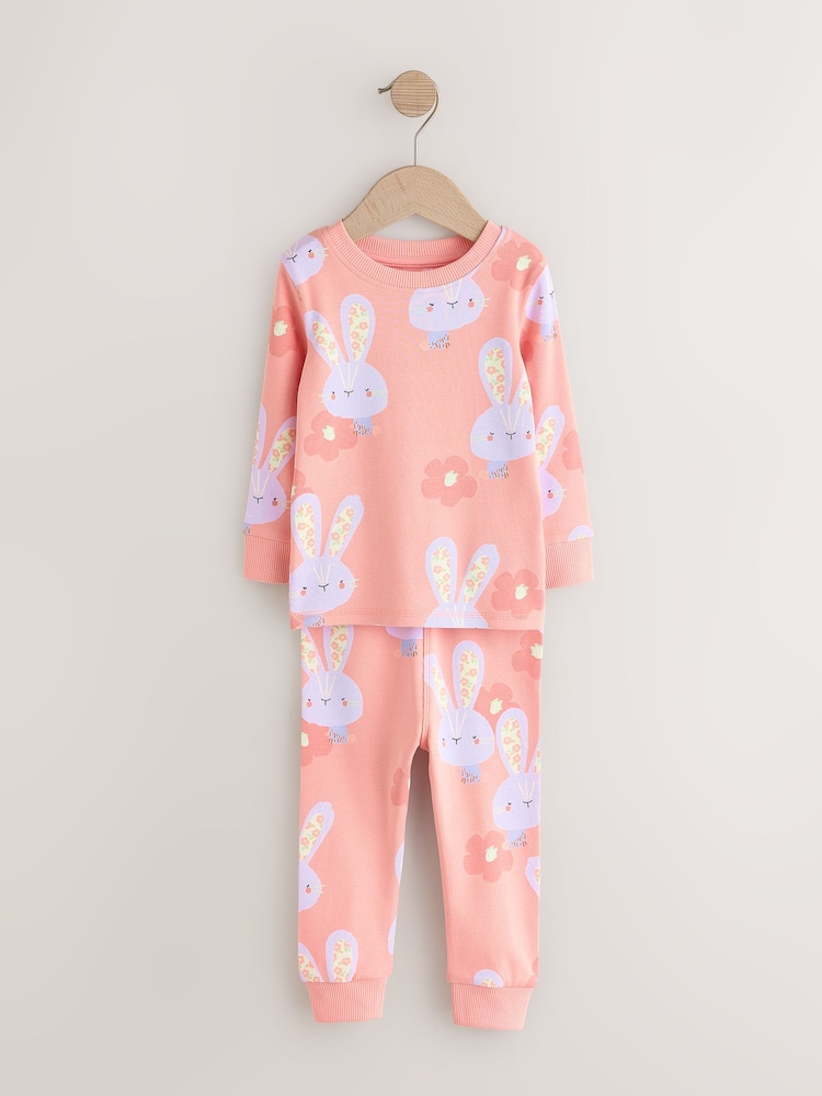 Coral Pink Bunny Unicorn Snuggle Pyjamas 3 Pack (9mths-10yrs) - Image 2 of 8 Coral Pink Bunny Unicorn Snuggle Pyjamas 3 Pack (9mths-10yrs) - Image 2 of 8