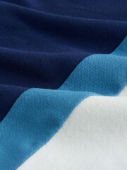 Blue Long Sleeve Colourblock Polo Shirt (3-16yrs) - Image 4 of 4
