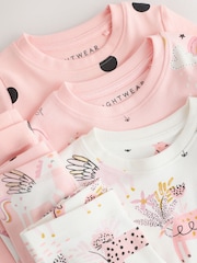 Ecru/Pink Unicorn Snuggle Pyjamas 3 Pack (9mths-10yrs) - Image 6 of 7