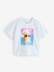 Nike White Cute Animal Graphic Print T-Shirt - Image 6 of 6