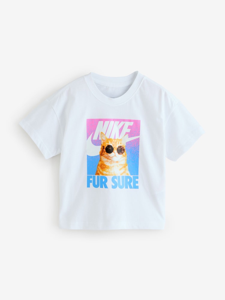 Nike White Cute Animal Graphic Print T-Shirt - Image 6 of 6