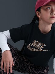 Nike Black Animal Print Boxy T-Shirt - Image 1 of 5