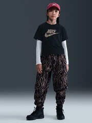 Nike Black Animal Print Boxy T-Shirt - Image 4 of 5