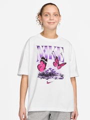Nike White Butterfly Graphic Print T-Shirt - Image 1 of 3