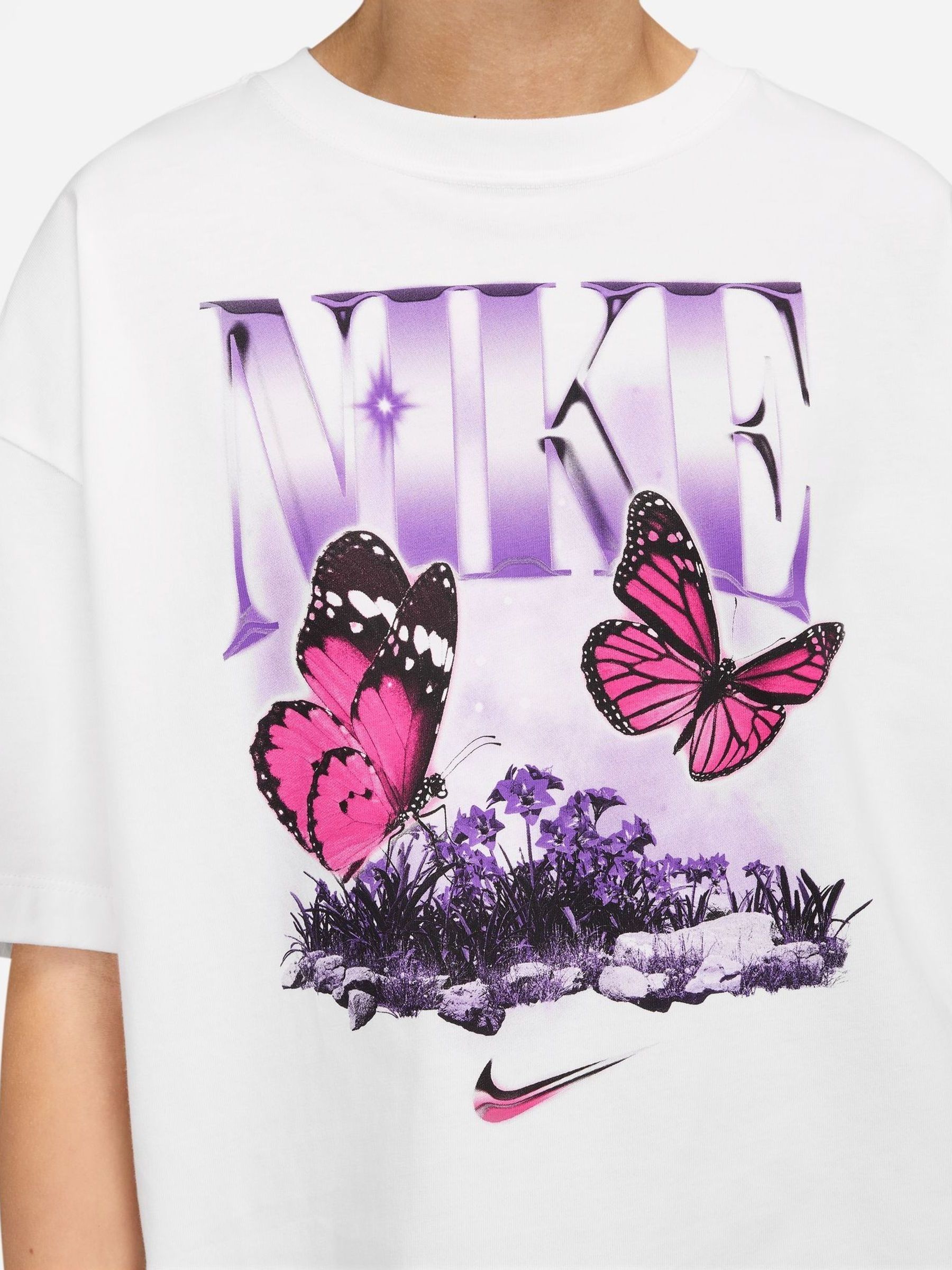 white and purple nike t shirt