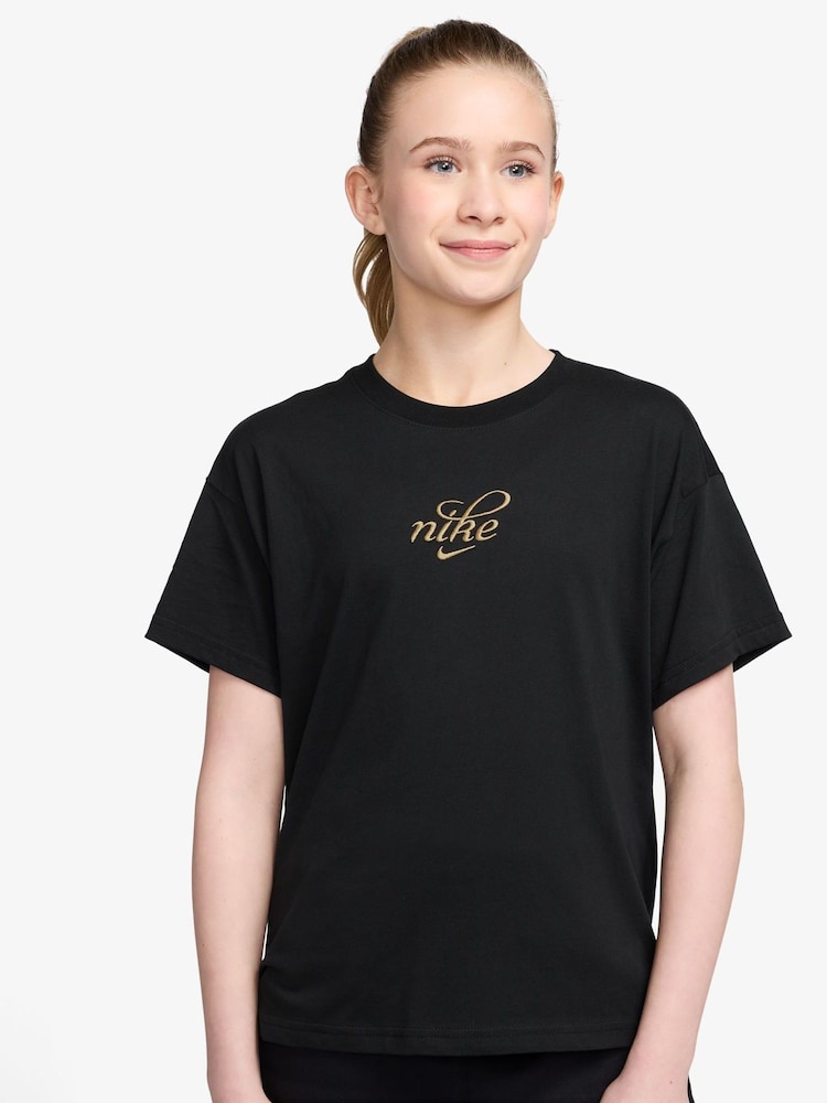 Nike Black Shine Graphic Print T-Shirt - Image 1 of 3