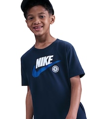 Nike Blue Chelsea FC Graphic Swoosh T-Shirt - Image 3 of 5