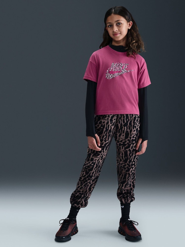 Nike Beet Pink Animal Print Boxy T-Shirt - Image 1 of 6